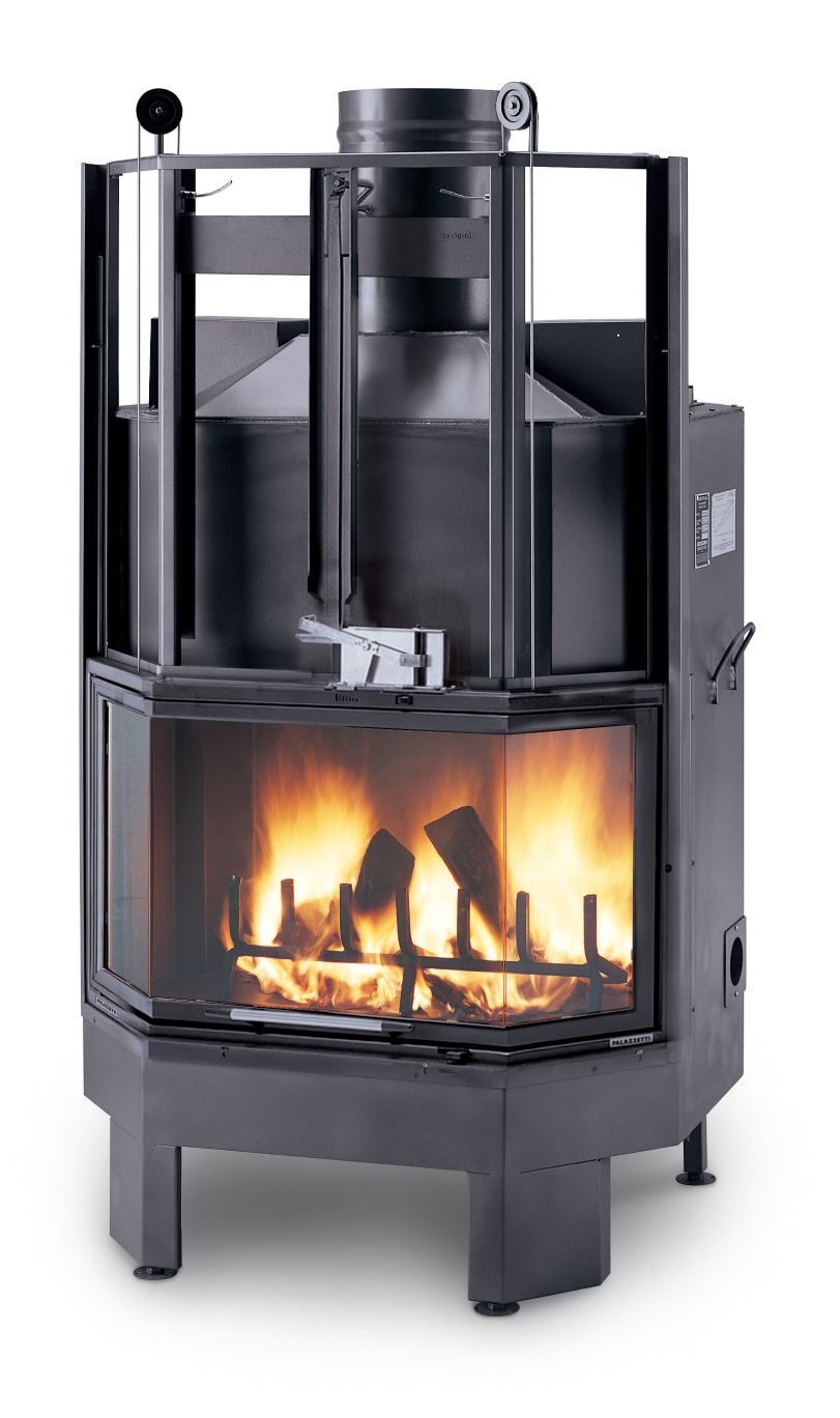 Termoșemineu Hexagonal cu sticlă dintr-o singură bucată MONOBLOCCO TERMOPALEX 78 V08